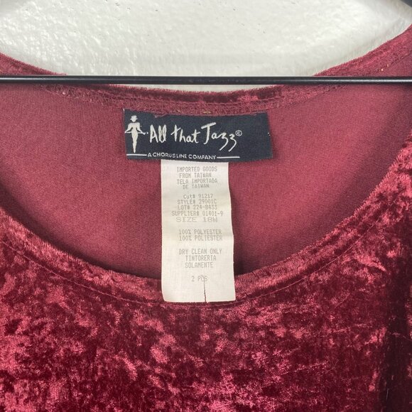 Vintage All That Jazz Womens Crushed Velvet Whimsigoth Vamp Dress Burgundy Sz 18 - Picture 3 of 10